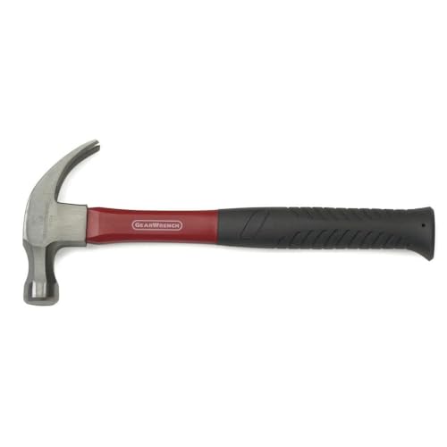 GEARWRENCH 16 oz. Curved Claw Hammer with Fiberglass Handle - Professional Mechanics Home Workshop Essential Ergonomic D