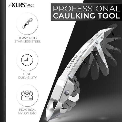 KLRStec Professional Caulking Tool - Stainless Steel 4 in 1 Kit - Grout and Silicone Joints Remover and Finishing Tool f