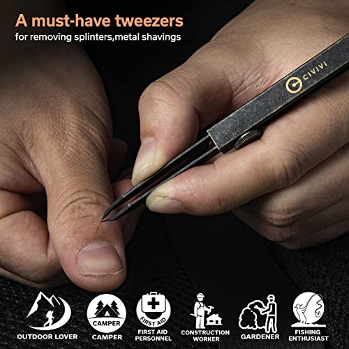 CIVIVI Precision Splinter Tweezers for Men's EDC Keychain Carry
| Tac-N-Tweeze Precision Retractable Tweezers with Leat